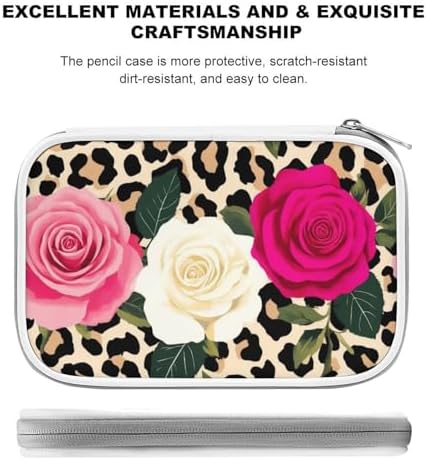 Women's Simple Thin Pencil Case Waterproof And Portable Perfect Organizer Box Animal Rose Flowers Cheetah Leopard Print Floral