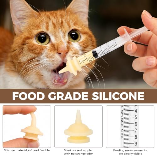 Pet Nursing Kit for Newborn Kittens & Puppies - Bottle Feeding Set with Silicone Nipples, Syringes, Medicine Feeder & Formula Dispenser - Milk Feeder for Baby Squirrels, Rabbits & Small Animals