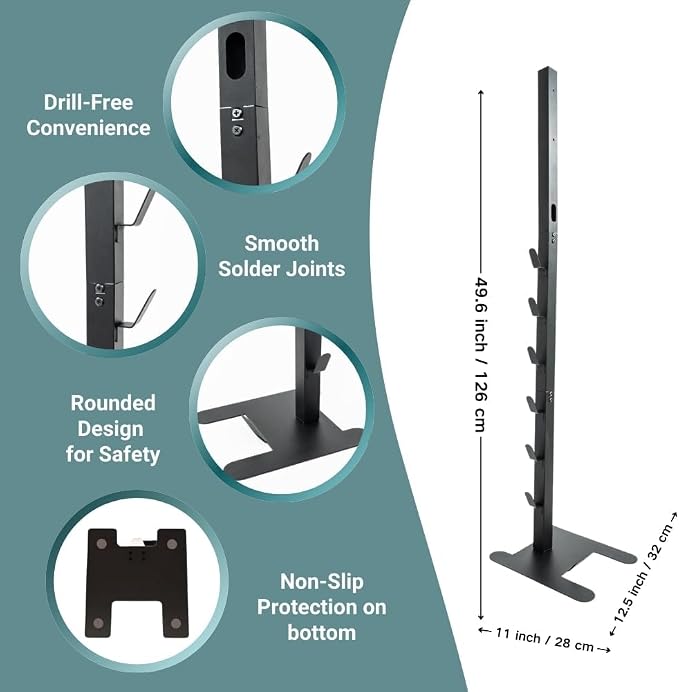 Vacuum Stand for DYS,Storage Stand Docking Station Holder,Compatible with DYS V15 V11 V10 V8 V7 V6 Cordless Vacuum Cleaners Accessories,Stable Metal Bracket Organizer Rack (Black, 6 Racks)