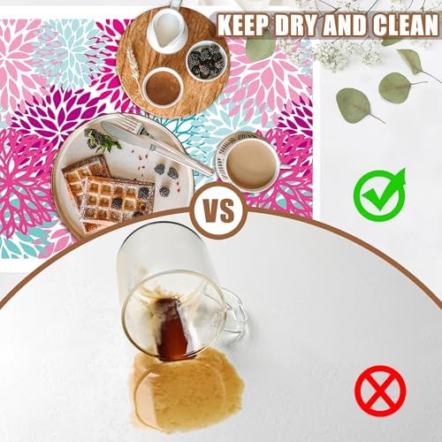 Pink Blue Chrysanthemum Flowers Dish Drying Mat for Kitchen Counter Coffee Bar Mat Hide Stain Absorbent Rubber Backed Drying Rack Pad Espresso Machine Coffee Bar Accessories 15.7 x 23.6 Inch
