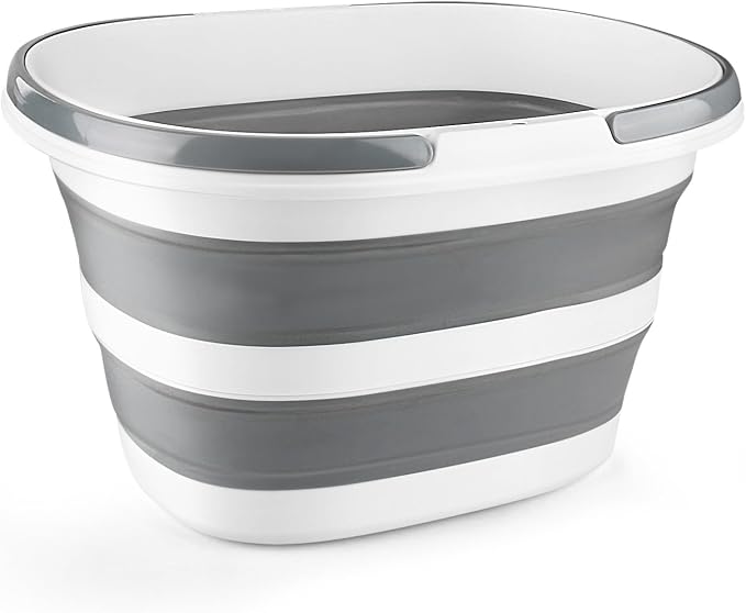 10L Collapsible Bucket with Handle, Foldable Ice Bucket Car Wash Buckets for Cleaning, Portable Wash Basin for Fishing Gardening Window Washing Mopping Household Use Cleaning Supplies