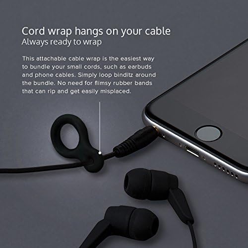 UT Wire Binditz Mini for Mobile Attachable Silicon Cable Wrap Earphone, Chargers & USB, Set of 8, Black