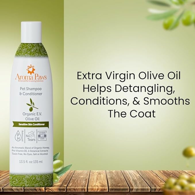 Dog Shampoo – Sensitive Skin Conditioner Formula, Oatmeal Free Skin Soother, Organic Olive Oil,13.5 Ounce,511