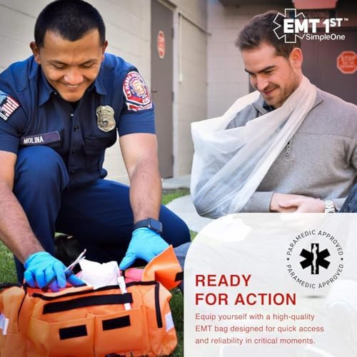 EMT 1st Emergency First Aid Kit Empty Compact EMT Bag for Car, Home Travel | Emergency Responder Compact Medical Kit Bag for first Aid supplies - Emergency Preparedness
