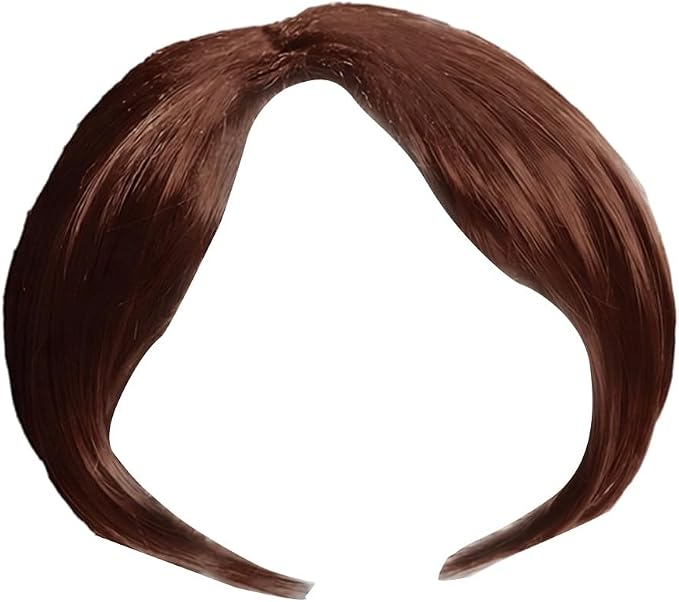 Cute Dog Wig for Small Dogs & Cat, Funny Pet Wigs Headband with Elastic Bands, 7 Inch Adjustable Dog Cat Costume Accessory for Halloween, Christmas & Cosplay (Brown)