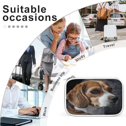 Ovely Pet Dog Beagle Makeup Bag Pen Bag Zipper Pouch | Cosmetic Bag -PU Sturdy and Durable,Soft,Comfortable with Built-in Small Compartments and Zipper design for Office and Travel