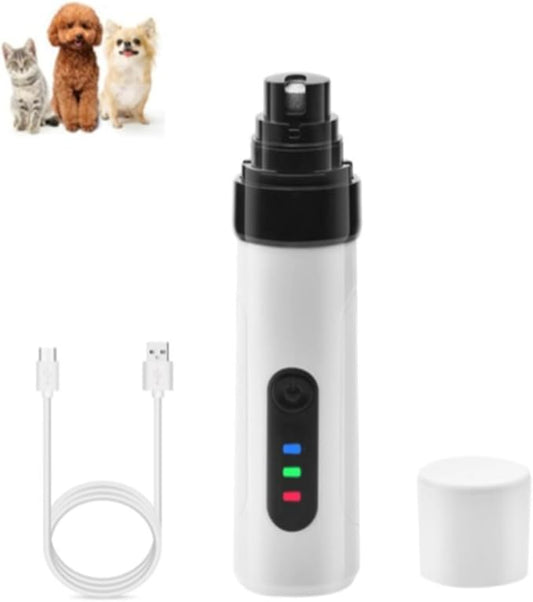 pawyzie Dog Nailgrinder Quiet with 3 Ports, 2 Speeds, Pet Nail Clipper Grinder for Large Medium Small Dogs, Puppies, Cats (Whtie*1)