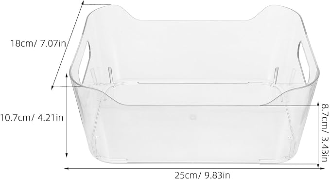 6pcs Plastic Storage Bin 9.84 Inch Pet Organizer for Kitchen | Fridge and Pantry Supplies, under Sink Use, Easy Clean Surfaces with Grip Handles, Multi-room Application and Extreme