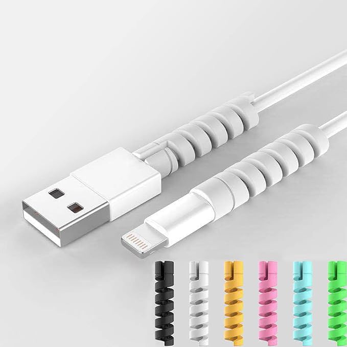 30 Pack Silicone Flexible Charger Cable Saver, for iPhone, iPad, iPod Cable