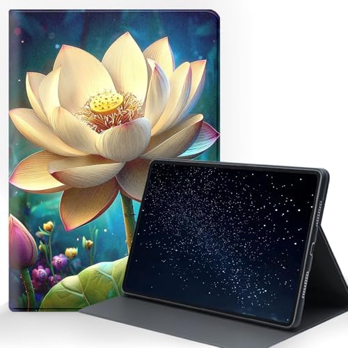 for Samsung Galaxy Tab A 8.4 2020 (SM-T307) Tablet Protective Cover with Adjustable Stand and Magnetic Auto Wake/Sleep,Lotus Flower