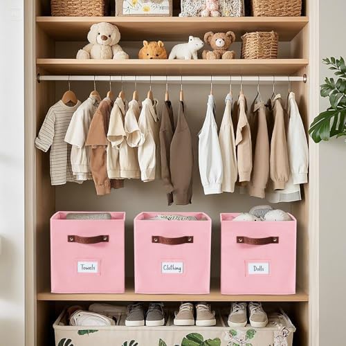 DECOMOMO Storage Bins, Cube Storage Bin with Labels