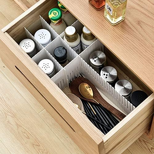 20PCS DIY Plastic Grid Drawer Dividers, Large Adjustable Drawer Storage Organizer (38cmx7cm) for Clutter Kitchen Cutlery Dresser Makeup Tools Socks Can Help Tidy Office Desk Clinic Bedroom