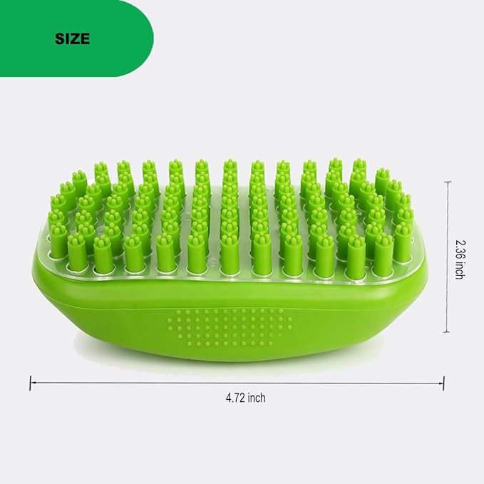 Rubber Curry Brush for Short Haired Dogs, Soft Curry Comb with Removable Screen, Silicone Pet Brush, Use Wet as Bath Scrubber or Dry for Grooming Loose Hair
