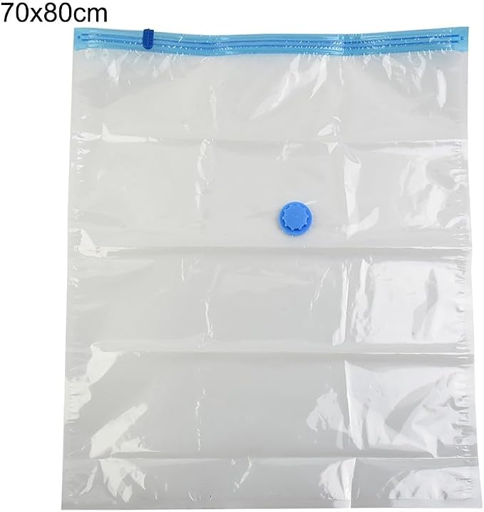 Transparent Vacuum Storage Bags for Clothes, Folding Compressed Space Saving Organizers, Large Size for Comforters, Blankets, Pillows, Seasonal Clothing, 7 Wire Thickness(70x80cm)