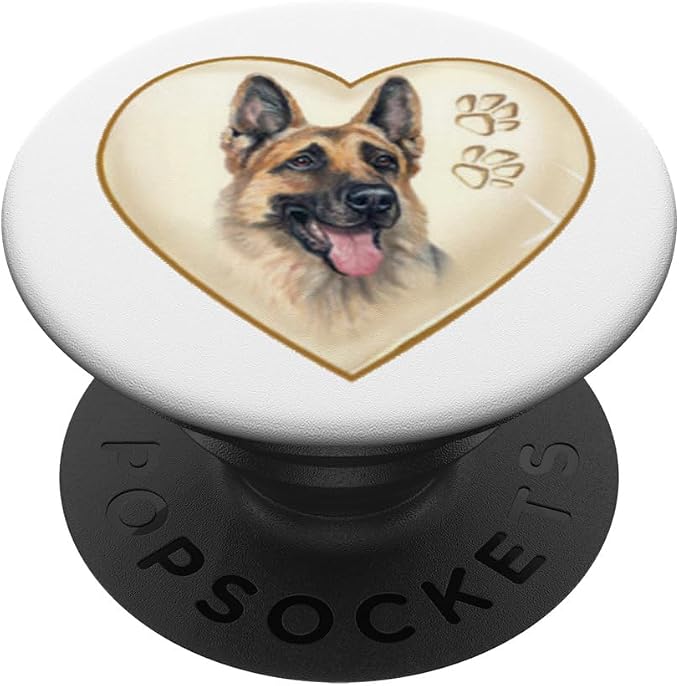 Dog, Pet, German Shepherd, Puppy, Heart, Paws, Pop-Socket PopSockets PopGrip: Swappable Grip for Phones & Tablets PopSockets Adhesive PopGrip