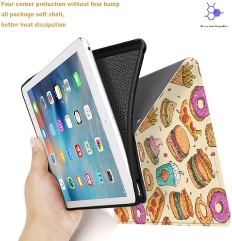Tablet Case for iPad 10.5 Inch (iPad Air 3/Pro,2017/2019),Shockproof Protective Cover with Stand,Auto Wake/Sleep,Fast Food Pattern