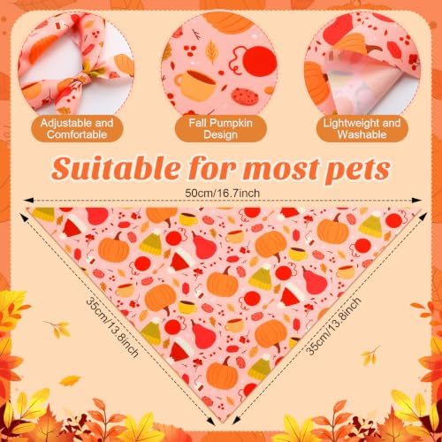 Abbylike 50 Pcs Fall Dog Bandanas Bulk Autumn Pumpkin Bandanas for Dogs Triangle Kerchief Bibs Scarf for Pets Thanksgiving Party Costume Photo Props Accessories, 25 Styles (19.7 x 13.8 x 13.8)