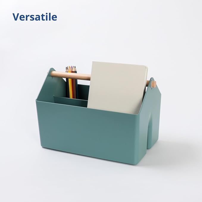 BLUE GINKGO Storage Basket, Medium 4.5L, Green, Made in Korea | Portable. Divided Storage Bin. Everyday Organization.