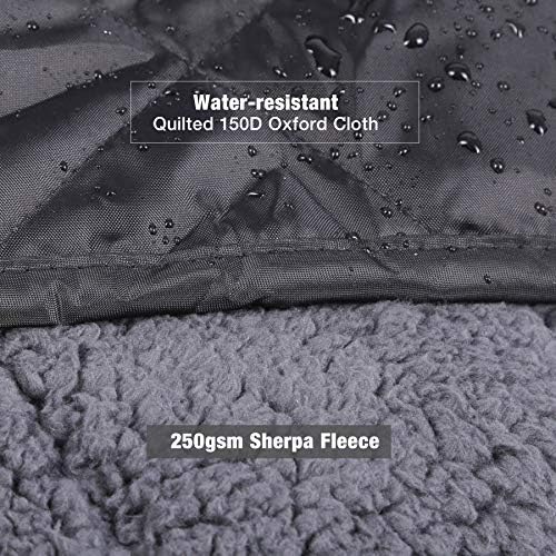 REDCAMP Large Camping Blanket with Sherpa Lining, Black 79"x79" | Cold Weather Warm Thick Outdoor Blanket Comfy Foldable & Windproof for Camping Stadium,Car,Picnics,Pet,Trip,Machine Washable