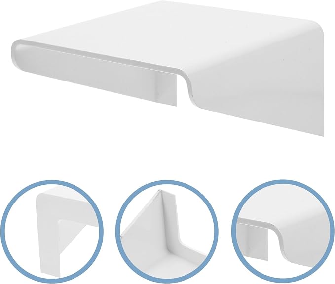 Security Camera Holder and Monitor Wall Mount Shelf, Adhesive No Drilling Floating Organizer for Speakers and Electronics, White 2pcs Wall Hanging Storage Rack for Home Use