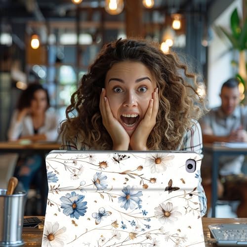 for Microsoft Surface Pro 7 Plus,Surface Pro 7/6/5/4 12.3" Tablet Case,Auto Wake/Sleep,Adjustable Stand Protective Cover - Flower Butterfly
