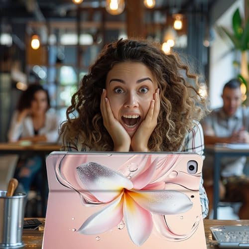 for Microsoft Surface Go 4/3/2/1-10.5" 2021 Tablet Case,Auto Wake/Sleep,Adjustable Stand Protective Cover - Pink White Frangipani