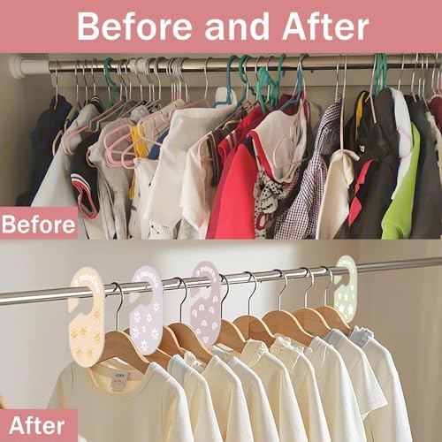 Baby Closet Dividers Durable Plastic Clothes Organizers 8 Pack | Double-Sided Dividers Wardrobe Organizer for Newborn to Toddler, Clothes Organizer by Size & Age Nursery Clothes Dividers