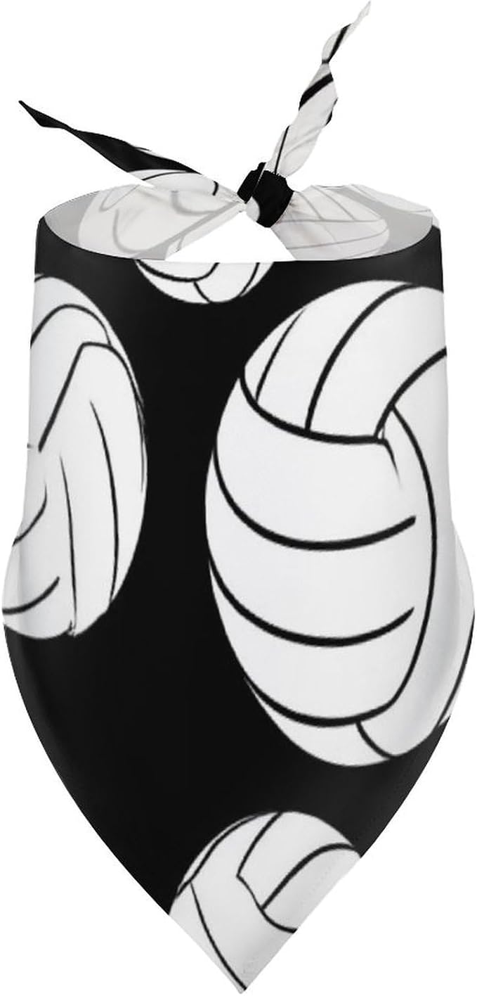 Lightweight and Soft Pet Scarf Black and White Volleyball Ball for Small to Large Dogs, Cats Beach, Outdoor Travel, Casual Daily Walking Use