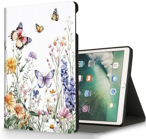 for Microsoft Surface Go 4/3/2/1-10.5" 2021 Tablet Case,Auto Wake/Sleep,Adjustable Stand Protective Cover - Watercolor Butterfly Flower