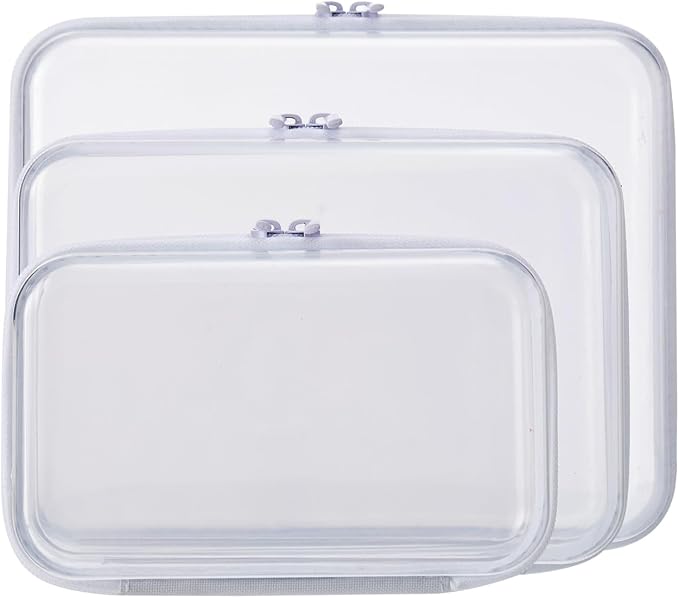 Clear Hard Shell Zipper Cases, Diaper Bag Organizer Pouches, L+M+S 3PCS