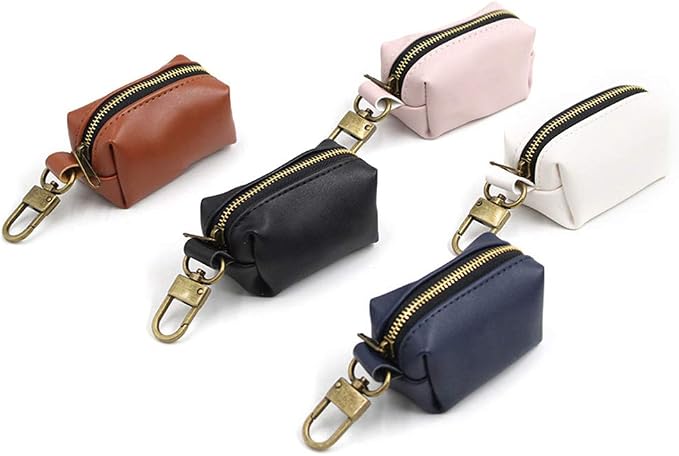 Travel Outdoor Protable Dog Poop Bag Dispenser PU Leather Pouch Pet Puppy Cat Pick Up Poop Bag Holder Garbage Waste Bags Organizer - Waterproof and wear resistant (Coffee)
