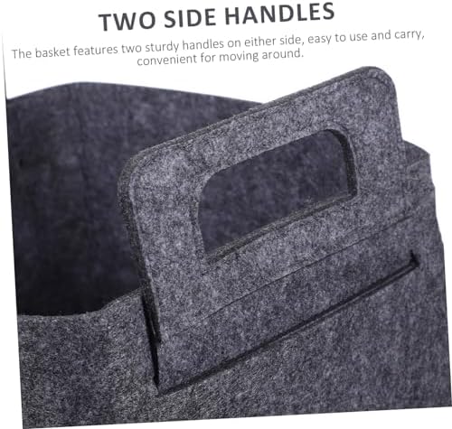 CHILDWEET Felt Dog Toy Storage Basket Stylish Pet Toy Organizer Two Side Handles Design for Easy Carrying for Living Room Bedroom and Outdoor Use