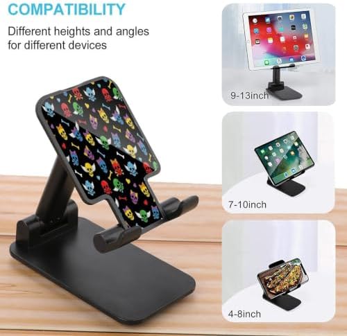 Collapsible Black Colorful Love Hearts Funny Skulls Desktop Phone Holder