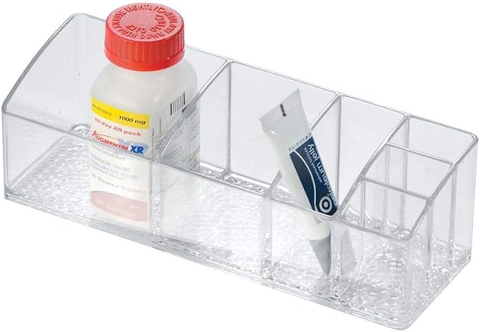 iDesign Medicine Cabinet Organizer - Clear Plastic Bathroom Storage for Vitamins, Makeup, or Toiletries