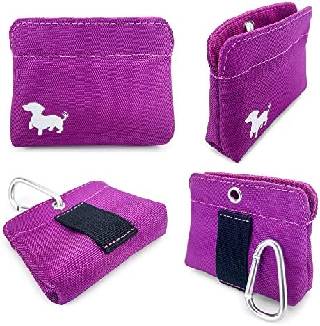Extra Small Dog Treat Pouch – Slim Magnetic Pocket Dog Treat Bag for Walking & Training – Discreet Clip On Treat Pouch for Leash, Waistband or Pocket – Mess Free Storage (Pink)