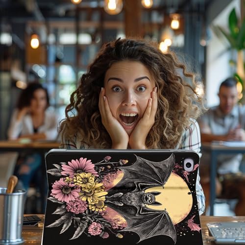 for Microsoft Surface Pro 11/10/9-13" 2024/2022 Tablet Case,Auto Wake/Sleep,Adjustable Stand Protective Cover - Bat Moon