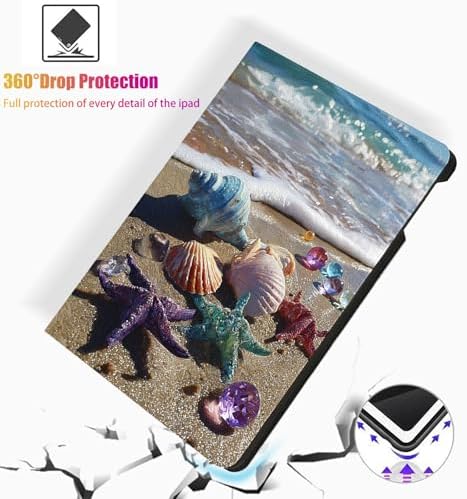 for Microsoft Surface Pro 8-13" 2021 Tablet Case,Auto Wake/Sleep,Adjustable Stand Protective Cover - Shell Conch Starfish Beach