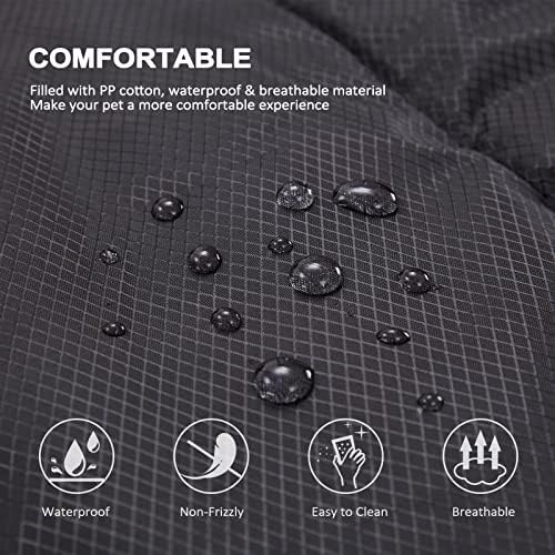 BDEUS Travel Dog Bed, Outdooor Camping Pet Mat, Portable Place Mat with Handle, Easy to Clean, Waterproof & Portable and Odor Resistant Pet Cooling Pad (Large 43" x 25", Black)