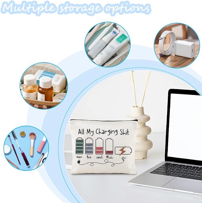 Sisadodo Charging Cable Organizer Travel Bag Toiletry Makeup Cosmetic Bags Medicine Med Toiletry Bag Pouch Diabetic Gifts Bags