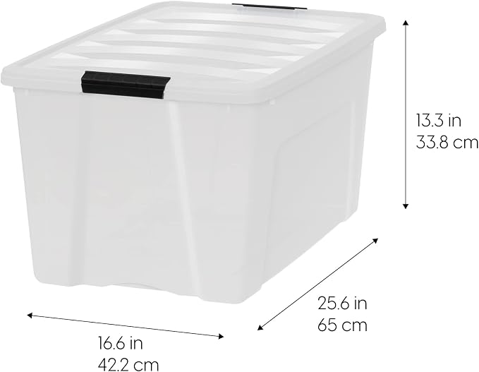 IRIS USA 4-Pack 72 Quart Storage Bins with Lids, Pearl