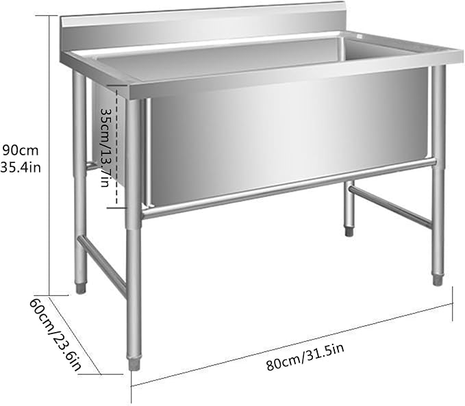 Dog Grooming Tub,Pet Dog Grooming Bath Tub,Large Dog Bathtub Dog Bathing Station,Commercial Pet Grooming Tub Station for Home,Professional Stainless Steel Pet Dog Bath Tub,Depth-35cm,80 * 60 * 90cm