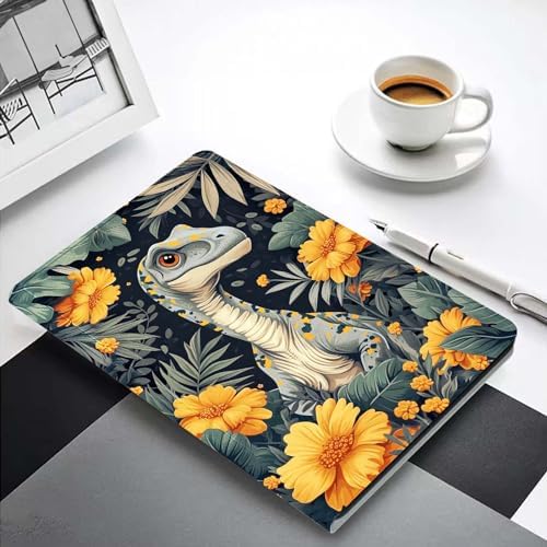 for Samsung Galaxy Tab S6 10.5" Tablet Case(Model SM-T860/T865/T867) 2019 Release,Premium Leather Folio Stand Auto Wake/Sleep,Multiple Viewing Stand,Dinosaurs Tropical Leaves Flowers