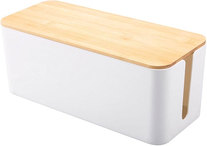 Wood Lid Cable Management Box Material Cord Organizer Box for Hide Wires and Power Strips and Electrical Cords from Tvs and Computers (Size : 40.5x15.7x13.6cm) (23.5x11.5x12.2cm)