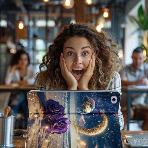 for Microsoft Surface Go 4/3/2/1-10.5" 2021 Tablet Case,Auto Wake/Sleep,Adjustable Stand Protective Cover - Starry Sky Earth Moon