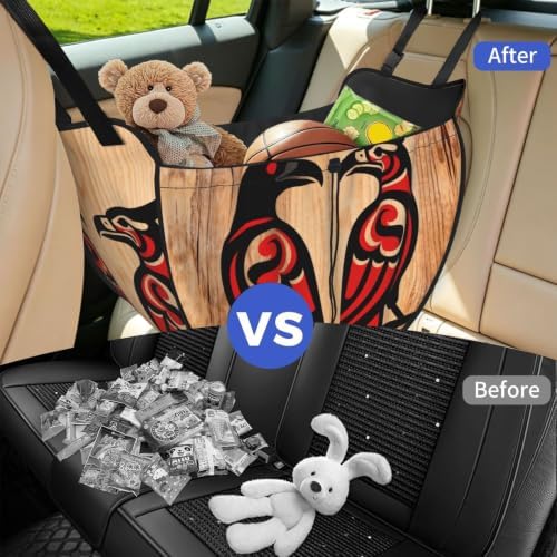 Eagle and Raven Car Seat Organizer-Backseat Storage Bag for Travel | Waterproof Durable. Holds Snacks Gear Essentials. Fits Most Cars.