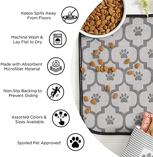 Bone Dry Machine Washable, Ultra Absorbent Pet Mat, 12x18", Red Stripe