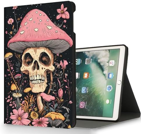 for Microsoft Surface Pro 8-13" 2021 Tablet Case,Auto Wake/Sleep,Adjustable Stand Protective Cover - Skull Mushroom Flower