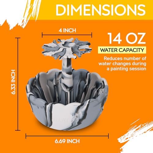 Paint Brush Cleaner - Silicone Brush Cleaner with Rinse Bowl | Upgraded 3-in-1 Paint Brush Holder and Cleaner Tool for Acrylic Painting | Best Painting Tool for Artists | Gift for Art Lovers