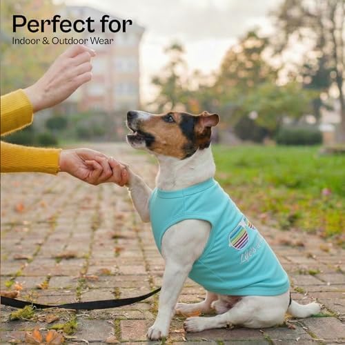 Parisian Pet Beach Dog Shirt – 100% Cotton Shirts for Large Dogs – Sleeveless Pet Vest – Lightweight and Breathable Dogs Apparel – Cute Summer Dog Clothes - Stretchy T Shirts for Pets