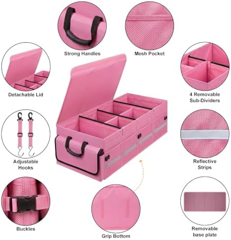 GDNasist Car Trunk Organizer and Storage for Car, SUV & Sedan, Extra Large